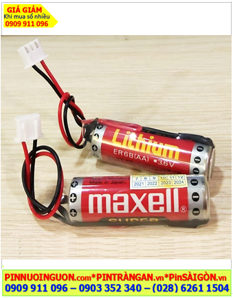 Pin Maxell ER6B; Pin nuôi nguồn Maxell ER6B lithium 3.6v AA 2000mAh chính hãng _Xuất xứ Nhật (Zắc trắng 3holes)